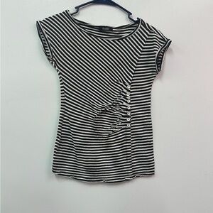 Manifesto Women’s Black and White Striped Shirt Size Medium